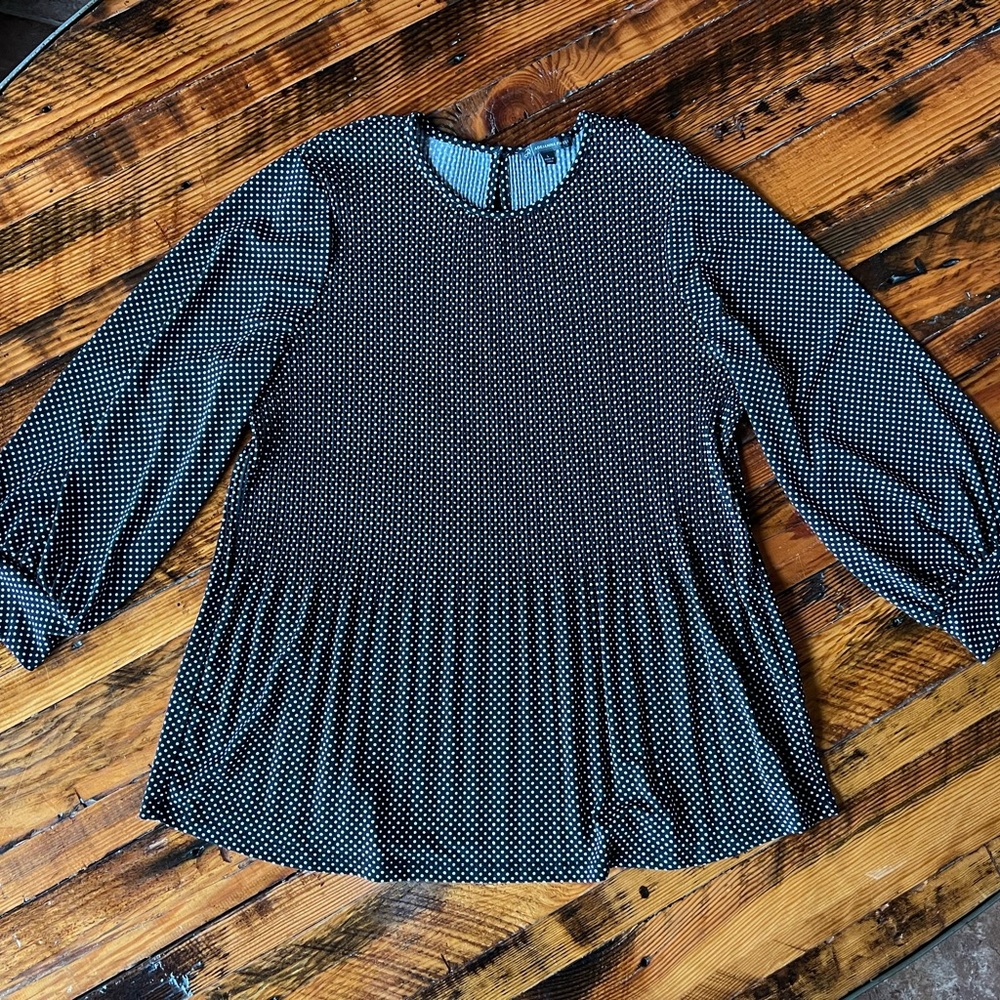 NWOT Adrianna Papell pleated georgette crepe blouse